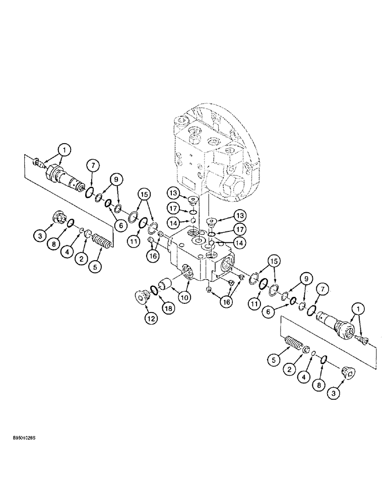 Схема запчастей Case 9020B - (6-005) - BASE PLATE ASSEMBLY, CONTROL VALVE ASSEMBLY - PRIOR TO SN DAC0202754 (06) - POWER TRAIN