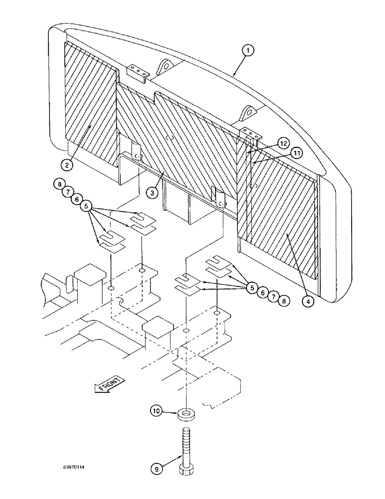 Схема запчастей Case 9020B - (9-012) - COUNTERWEIGHT (09) - CHASSIS