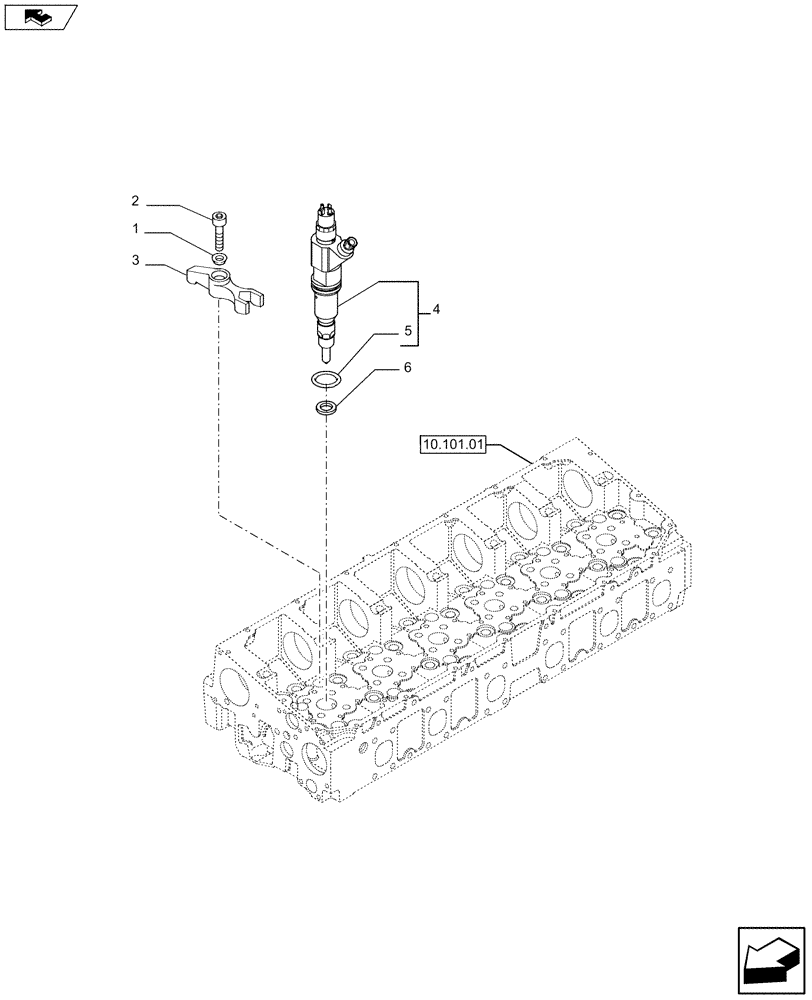 Схема запчастей Case F2CFE614A A013 - (10.218.02) - FUEL INJECTORS (504319990) (01) - ENGINE