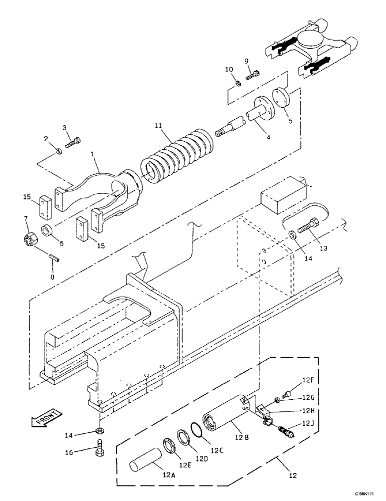 Схема запчастей Case 9007B - (5-20) - TENSION DAMPER - RUBBER TRACK (11) - TRACKS/STEERING