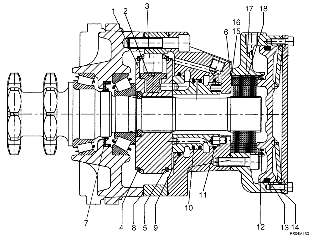 Схема запчастей Case 420 - (06-16B) - MOTOR ASSY - REXROTH (06) - POWER TRAIN