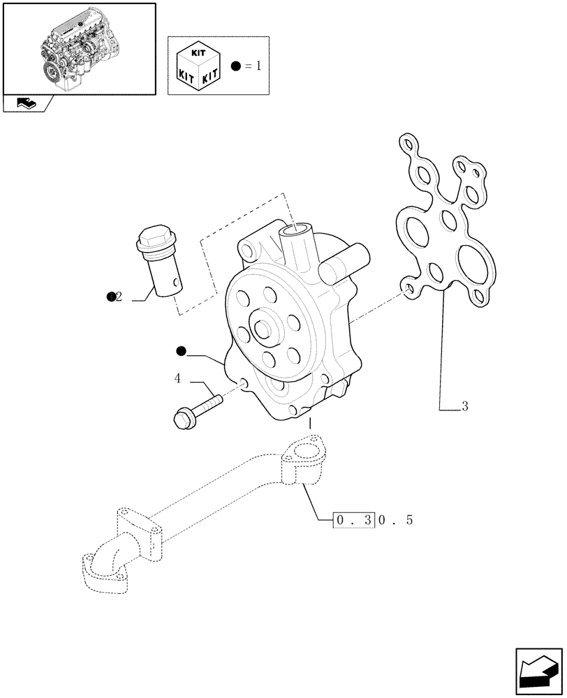 Схема запчастей Case F3AE0684S E908 - (0.30.0) - PUMP, ENGINE OIL & RELATED PARTS (99469333) 