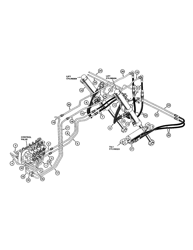 Схема запчастей Case 1550 - (1-22) - PICTORIAL INDEX, DZER HYDS, ATP DOZER MODELS (00) - PICTORIAL INDEX