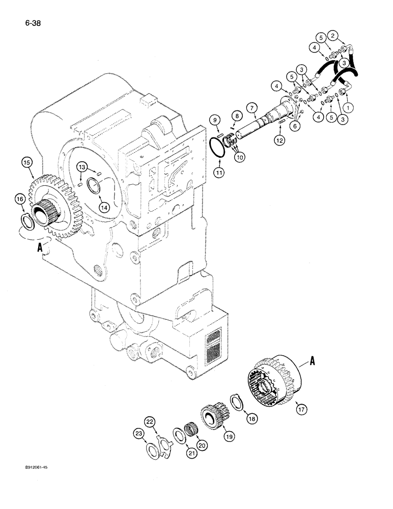 Схема запчастей Case 621 - (6-38) - TRANSMISSION ASSEMBLY, THIRD AND FOURTH CLUTCHES, P.I.N. JAK0027512 AND AFTER (06) - POWER TRAIN