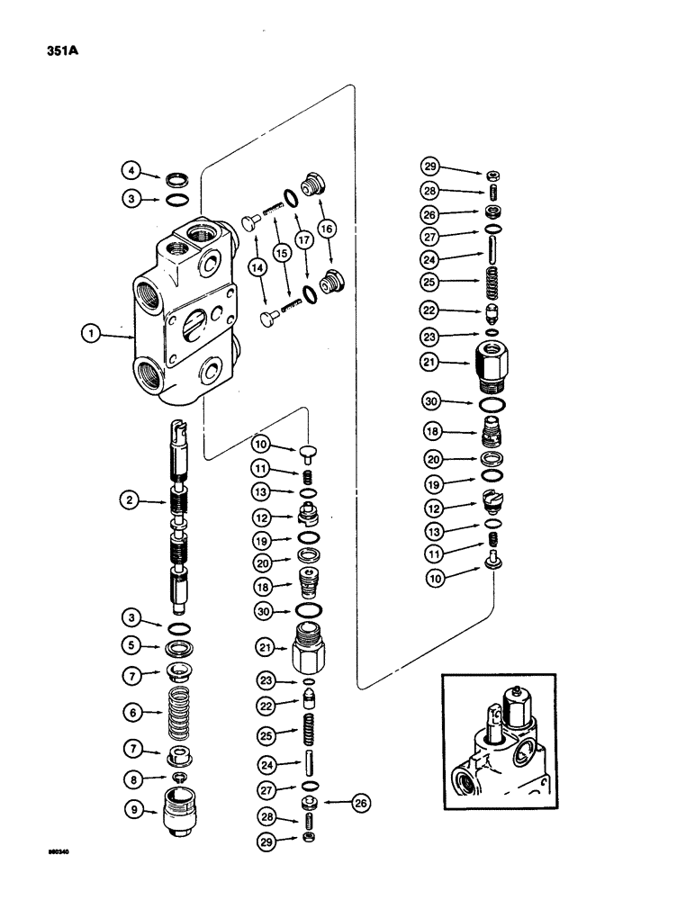 Схема запчастей Case 580SD - (351A) - BACKHOE CONTROL VALVE, SWING SECTION (08) - HYDRAULICS