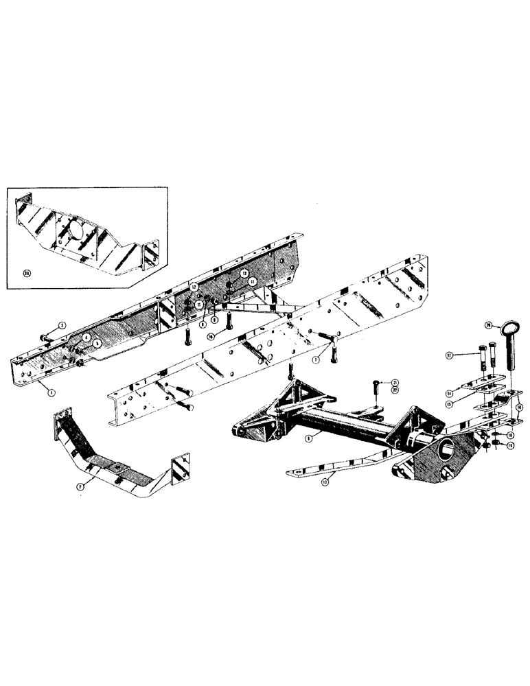 Схема запчастей Case 400 - (006) - ENGINE FRAME, TORQUE TUBE, DRAWBAR, AND ENGINE SUPPORTS (01) - ENGINE