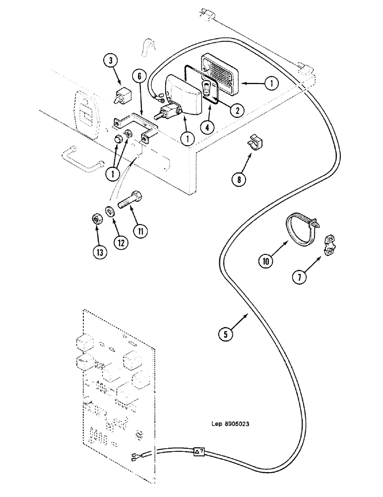 Схема запчастей Case 688C - (4-50) - ENGINE COMPARTMENT LIGHT (06) - ELECTRICAL SYSTEMS