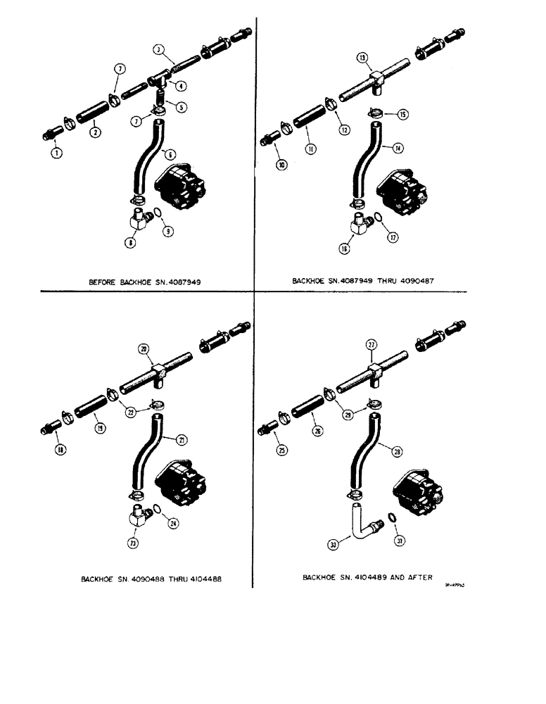 Схема запчастей Case 32S - (102) - RESERVOIR TO PUMP HYDRAULICS, BEFORE BACKHOE SN. 4087949 