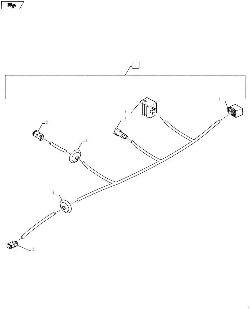 Схема запчастей Case 621F - (88.120.02[01]) - HEATED MIRROR WIRE HARNESS (88) - ACCESSORIES