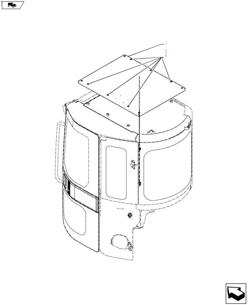 Схема запчастей Case CX27B ASN - (90.105.02) - COVER ASSY, HEAD (90) - PLATFORM, CAB, BODYWORK AND DECALS