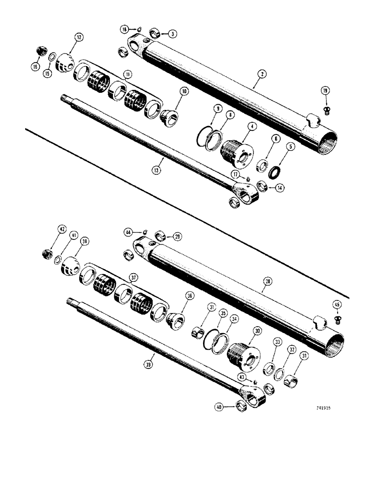 Схема запчастей Case 32S - (138) - G32606 & G32607 BOOM CYLINDERS, 4" I.D. X 39-3/16" STROKE 