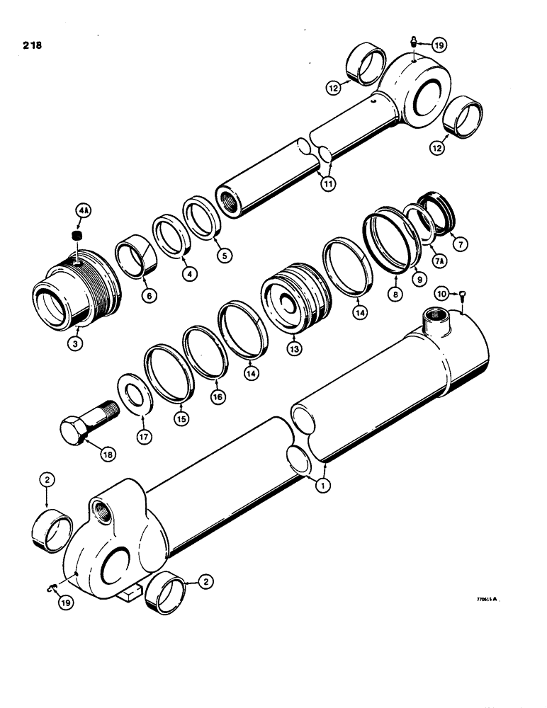 Схема запчастей Case 855C - (218) - G101210 LOADER BUCKET CYLINDERS (07) - HYDRAULIC SYSTEM