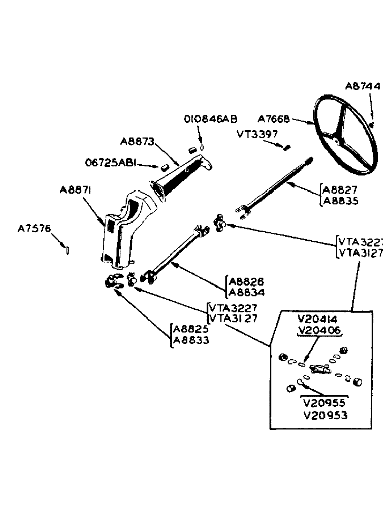 Схема запчастей Case 420 - (102) - STEERING WHEEL AND COLUMN (41) - STEERING