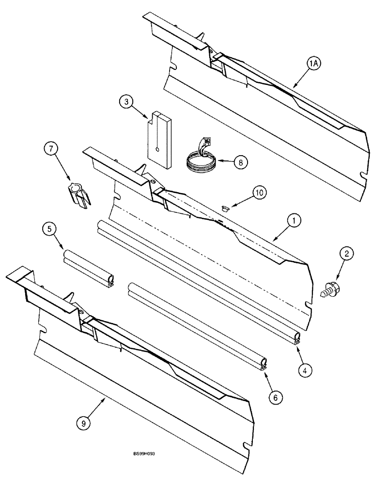 Схема запчастей Case 580L - (9-067) - BAFFLE PLATE AND SEALS, WITH AIR CONDITIONING (09) - CHASSIS/ATTACHMENTS