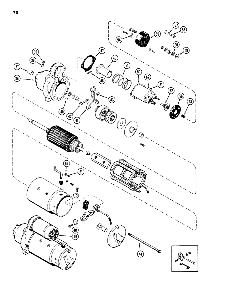 Схема запчастей Case 584D - (070) - R29870 STARTER (55) - ELECTRICAL SYSTEMS