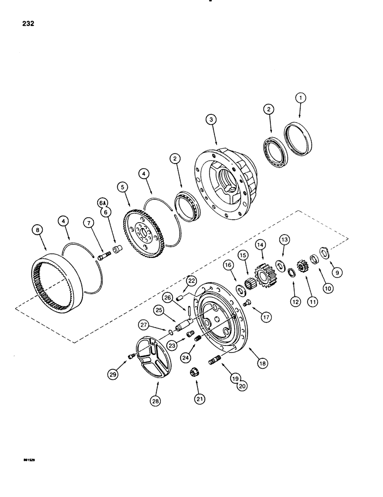 Схема запчастей Case 580SE - (232) - FRONT DRIVE AXLE, PLANETARY (06) - POWER TRAIN