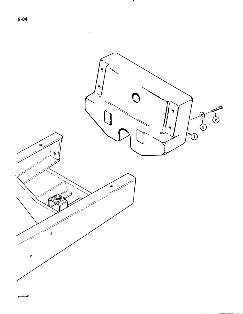 Схема запчастей Case 480E - (9-084) - FRONT COUNTERWEIGHT, 480E MODELS ONLY (09) - CHASSIS/ATTACHMENTS