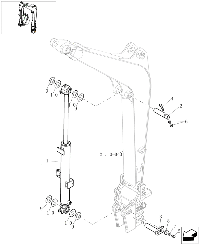 Схема запчастей Case CX16B - (2.030[03]) - BOOM CYLINDER (84) - BOOMS, DIPPERS & BUCKETS