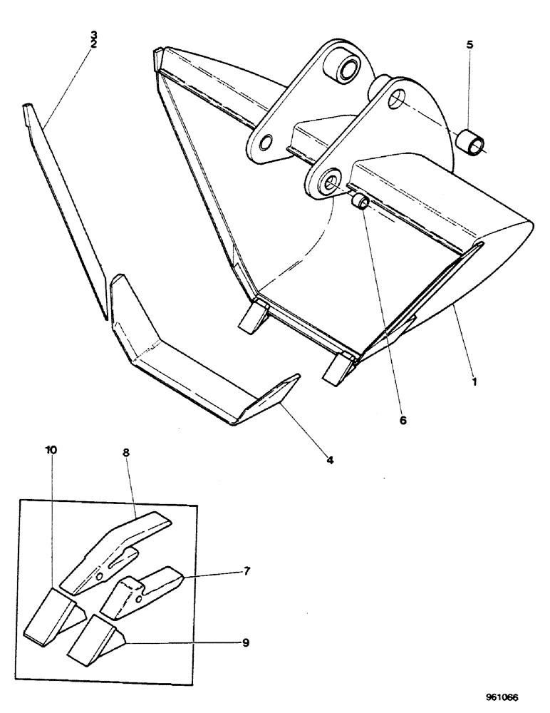 Схема запчастей Case 580G - (410) - BACKHOE - DITCH DIGGING BUCKET (09) - CHASSIS/ATTACHMENTS