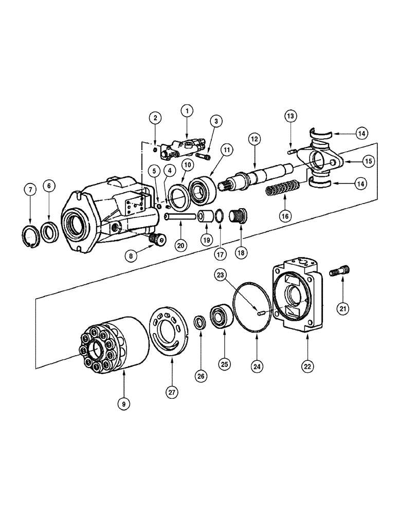 Схема запчастей Case 885 - (08-006[01]) - MAIN HYDRAULIC PUMP (08) - HYDRAULICS