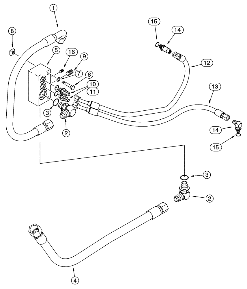 Схема запчастей Case 85XT - (06-03) - HYDROSTATICS MANIFOLDS, NORTH AMERICAN MODELS -JAF0352233, EUROPEAN MODELS -JAF0352714 (06) - POWER TRAIN