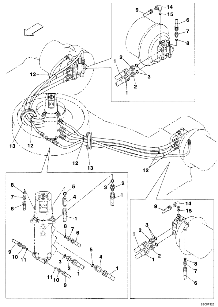 Схема запчастей Case CX470B - (06-05) - HYDRAULICS, TRACK DRIVE - UNDERCARRIAGE, STANDARD (06) - POWER TRAIN