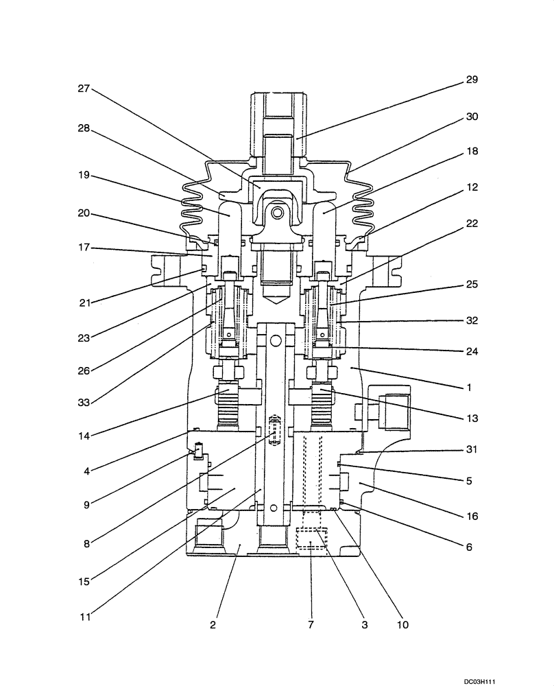 Схема запчастей Case CX25 - (08-51[00]) - VALVE ASSY - PILOT (PA30V00003F3) (08) - HYDRAULICS