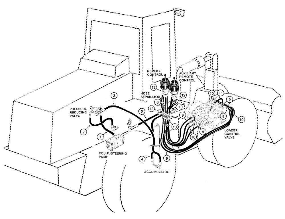 Схема запчастей Case 921B - (1-022) - PICTORIAL INDEX - FOUR SPOOL CONTROL VALVE HYDRAULIC CIRCUIT (00) - PICTORIAL INDEX