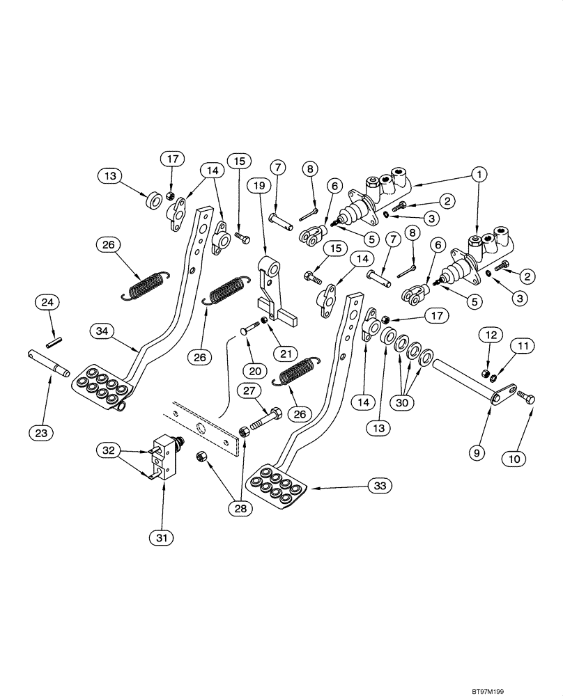 Схема запчастей Case 570MXT - (07-03) - BRAKE - PEDALS (07) - BRAKES