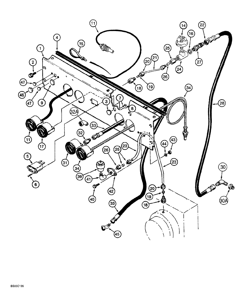 Схема запчастей Case 1150G - (4-006) - INSTRUMENT PANEL AND GAUGES (06) - ELECTRICAL SYSTEMS