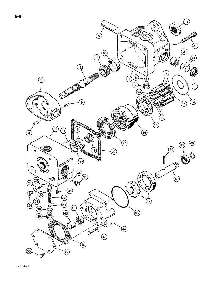 Схема запчастей Case MAXI-SNEAKER C - (6-08) - GROUND DRIVE PUMP (06) - POWER TRAIN