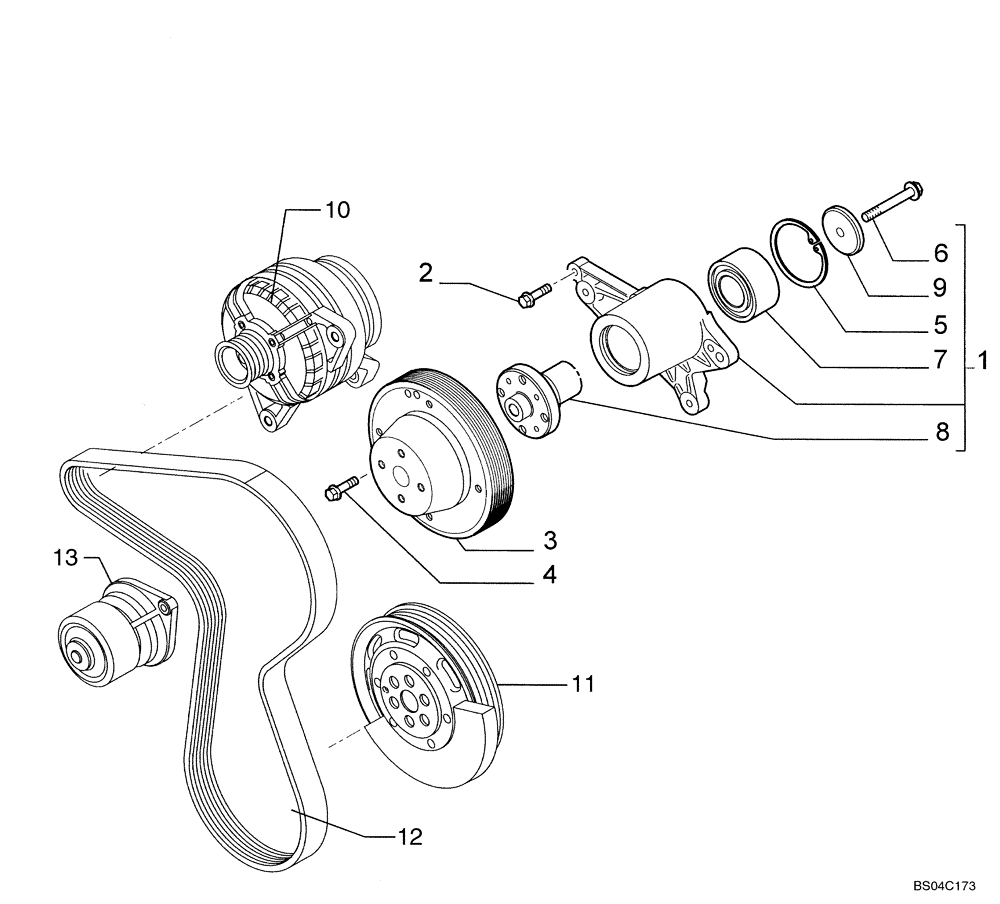 Схема запчастей Case 435 - (02-35) - FAN DRIVE (02) - ENGINE