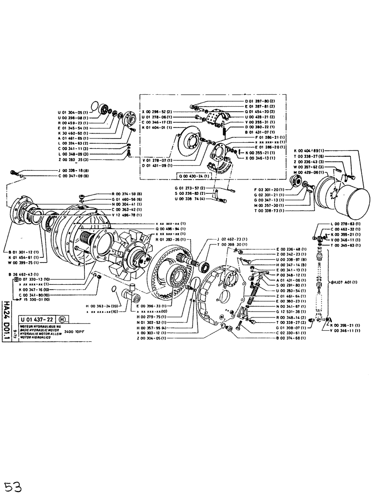 Схема запчастей Case SC150L - (053) - BASIC HYDRAULIC MOTOR 