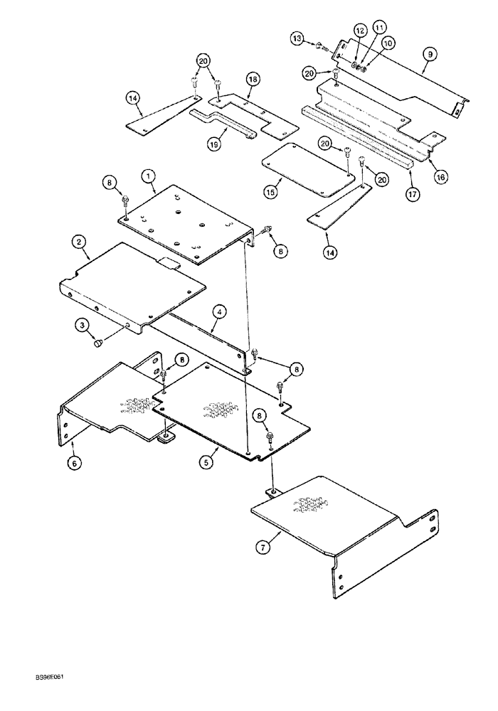 Схема запчастей Case 1150G - (9-024) - CLOSURE PANELS AND FLOOR PLATES (05) - UPPERSTRUCTURE CHASSIS