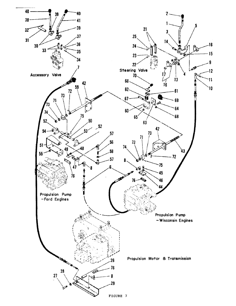 Схема запчастей Case P55 - (16) - CONTROL LEVERS AND LINKAGE 