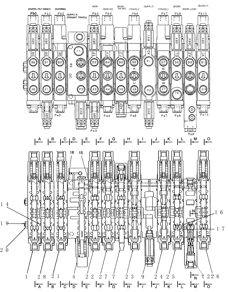 Схема запчастей Case CX31B - (HC001-72) - VALVE ASSY, CONTROL (ANGLE DOZER) (00) - GENERAL & PICTORIAL INDEX