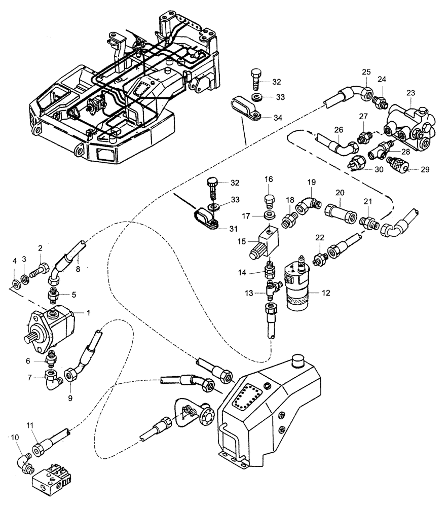 Схема запчастей Case 325 - (3.400/1[05A]) - HYDRAULIC CIRCUIT BRAKE SYSTEM - FRAME PART (09) - Implement / Hydraulics / Frame / Brakes