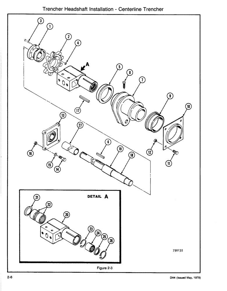 Схема запчастей Case DH4 - (2-06) - TRENCHER HEADSHAFT INSTALLATION - CENTERLINE TRENCHER (89) - TOOLS