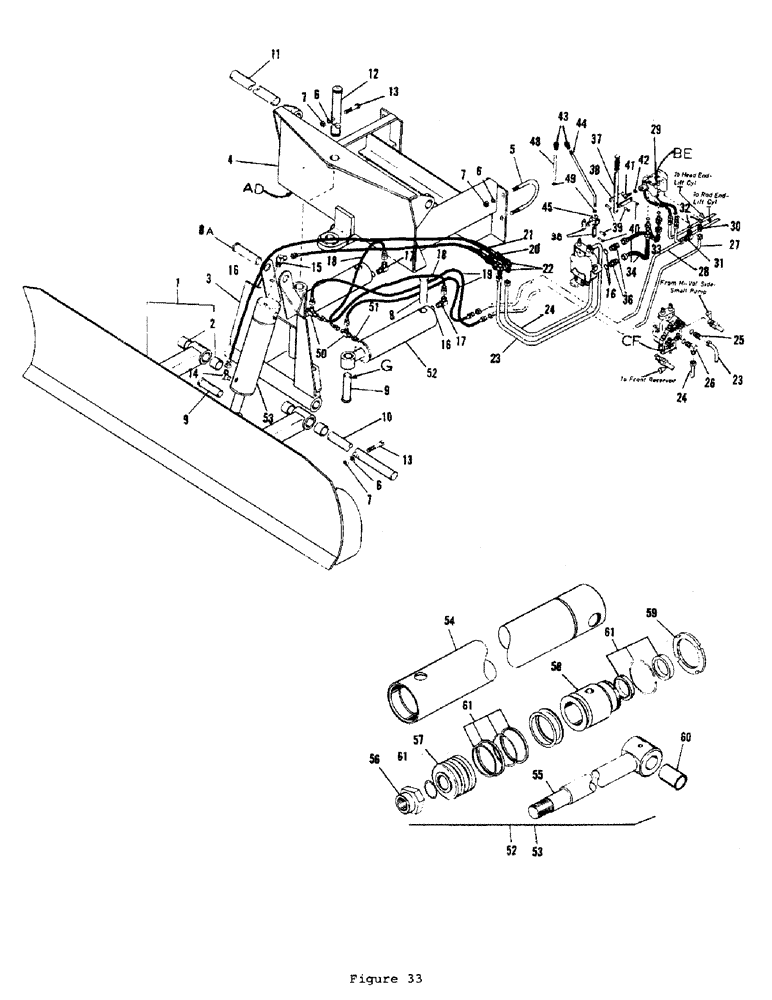 Схема запчастей Case P55 - (68) - HYDRAULIC BACKFILL BLADE & CYLINDER ASSEMBLIES 