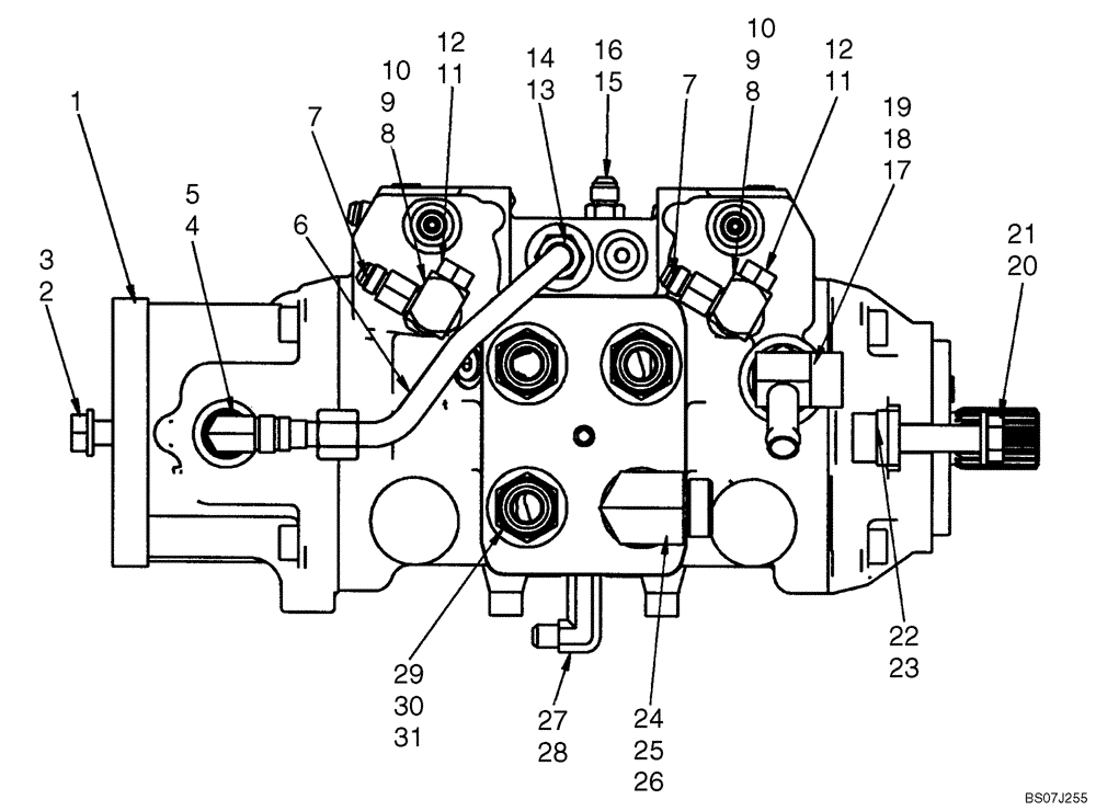 Схема запчастей Case 440CT - (06-15) - HYDROSTATICS - PUMP FITTINGS (440CT) (06) - POWER TRAIN