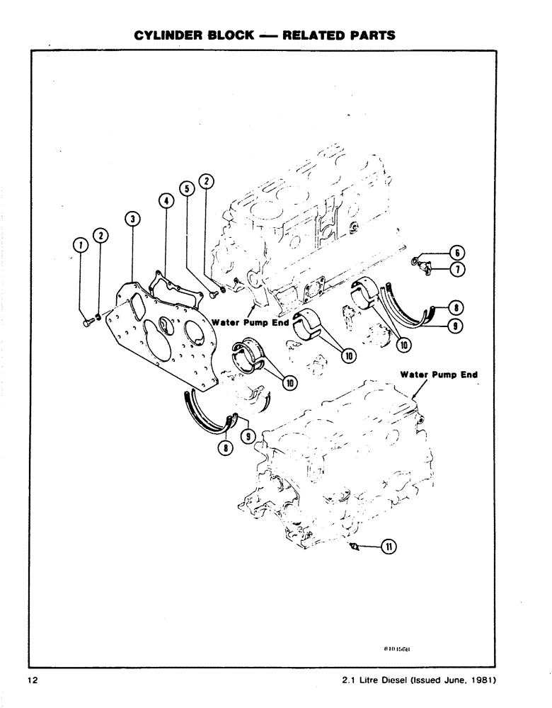 Схема запчастей Case DH4B - (12) - CYLINDER BLOCK - RELATED PARTS (10) - ENGINE