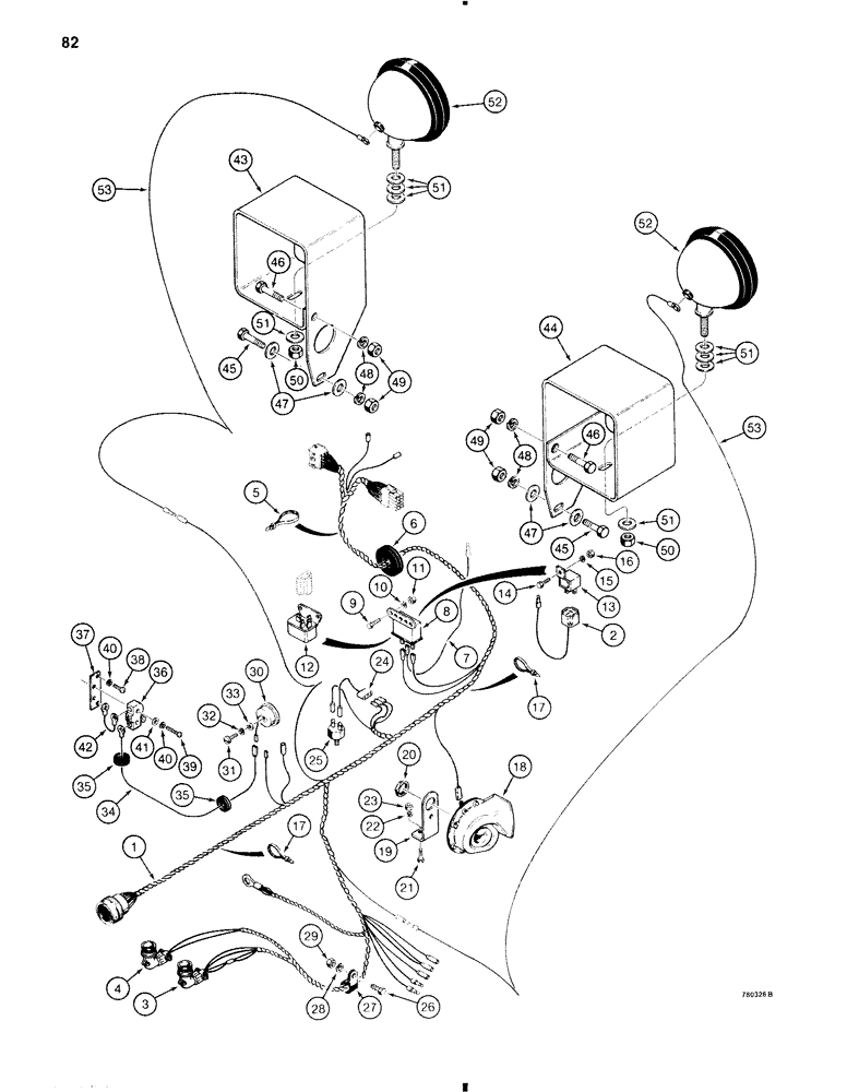 Схема запчастей Case W11 - (082) - ELECTRICAL SYSTEM, FRONT ELECTRICAL HARNESS (04) - ELECTRICAL SYSTEMS