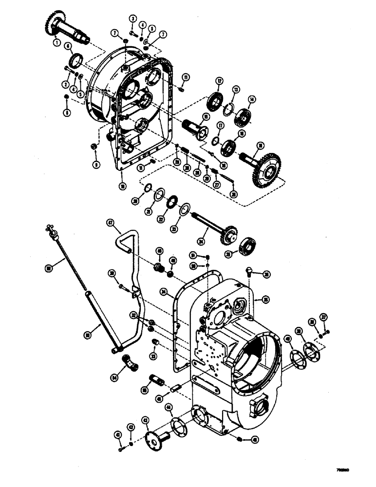 Схема запчастей Case 400 - (018) - TRANSMISSION, TORQUE CONVERTER HOUSING, GEARS AND TRANSMISSION HOUSING (03) - TRANSMISSION