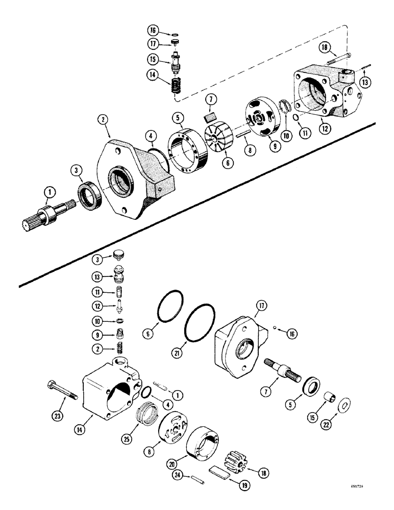 Схема запчастей Case W9B - (098) - A17519 POWER STEERING PUMP (05) - STEERING