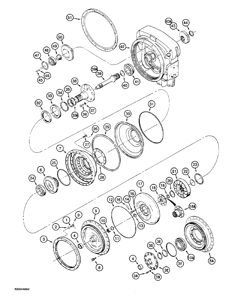 Схема запчастей Case W36 - (6-236) - TRANSMISSION, TORQUE CONVERTER (06) - POWER TRAIN