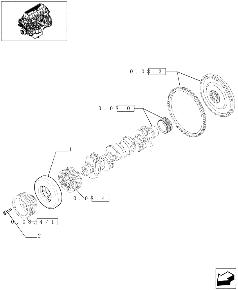 Схема запчастей Case F3AE0684D B005 - (0.08.42[01]) - DAMPER (504051838) 