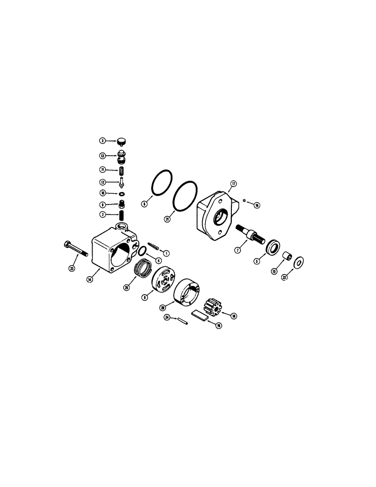 Схема запчастей Case W7 - (150) - L10898 POWER STEERING PUMP, A17531 POWER STEERING RESERVOIR (05) - STEERING