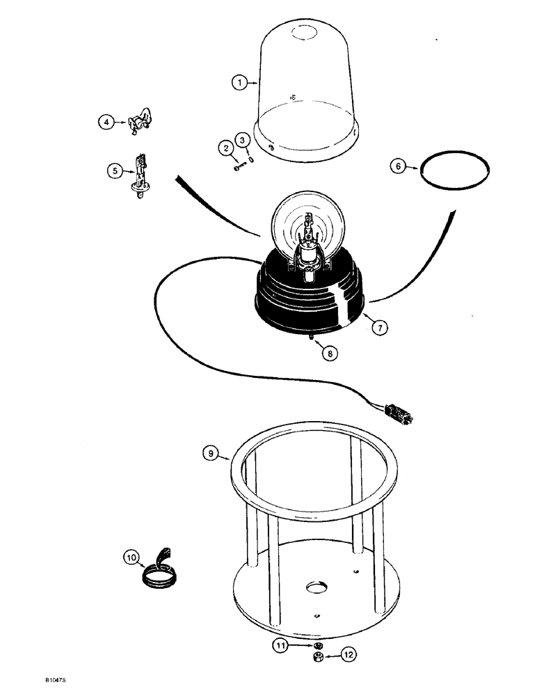 Схема запчастей Case 821B - (4-50) - ROTATING BEACON ASSEMBLY AND MOUNTING (04) - ELECTRICAL SYSTEMS