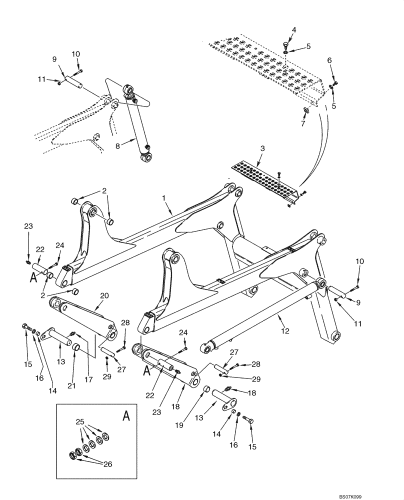 Схема запчастей Case 435 - (09-01) - FRAME - LOADER LIFT (09) - CHASSIS