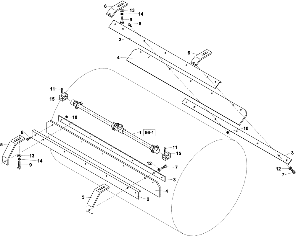 Схема запчастей Case DV202 - (12-56/2[01]) - DRUM SCRAPERS (GROUP 56/2) (12) - Chassis/Attachments